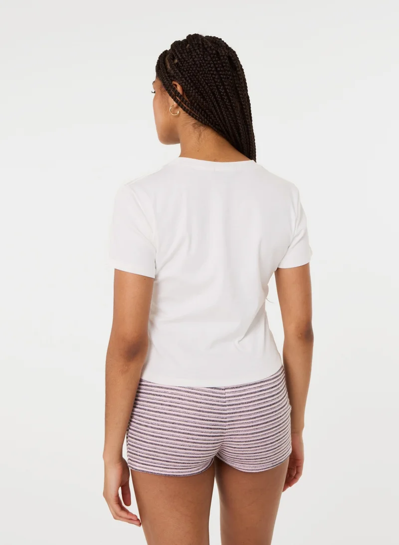 بينك فانيلا Tennis Club Embellished T-Shirt